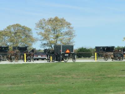Parking Amish dans l'Indiana