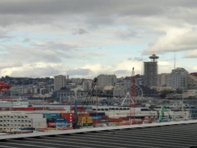 Vue du centre-ville du toit du stade Safeco Field