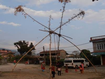 Les balançoires népalaises.... en bambou!