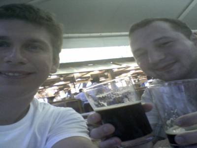 une bonne biere sur la plage de copacabana...