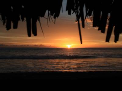 Coucher de soleil à Coco beach