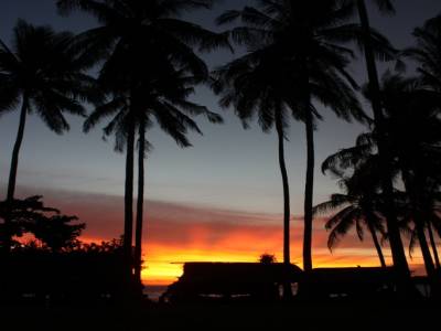 Coucher de soleil à Coco beach