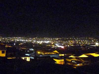 Cuzco, terrasse du View Point la nuit