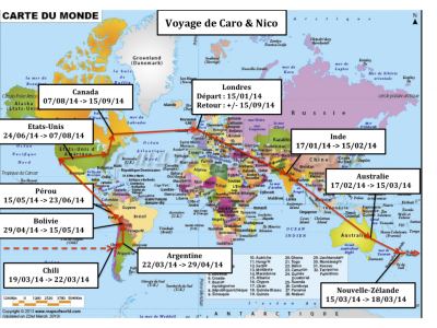 Itinéraire de notre voyage