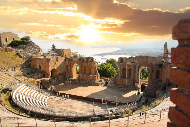 Théâtre de Taormina en Sicile, Italie