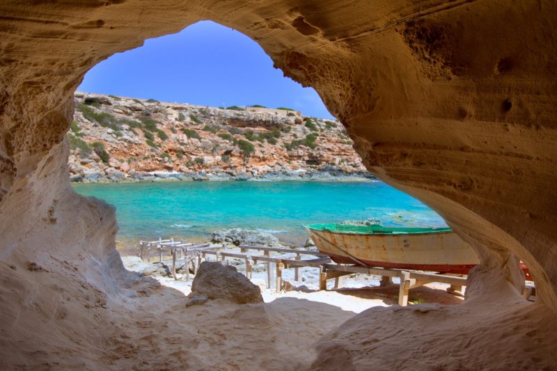 Formentera Cala en Baster dans les îles Baléares en Espagne